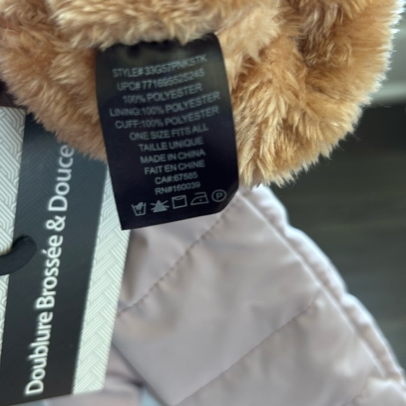 Keep It Trendy Puffer Mittens, faux fur lined,knit cuff,winter,warm-snow,soft - Picture 5 of 6